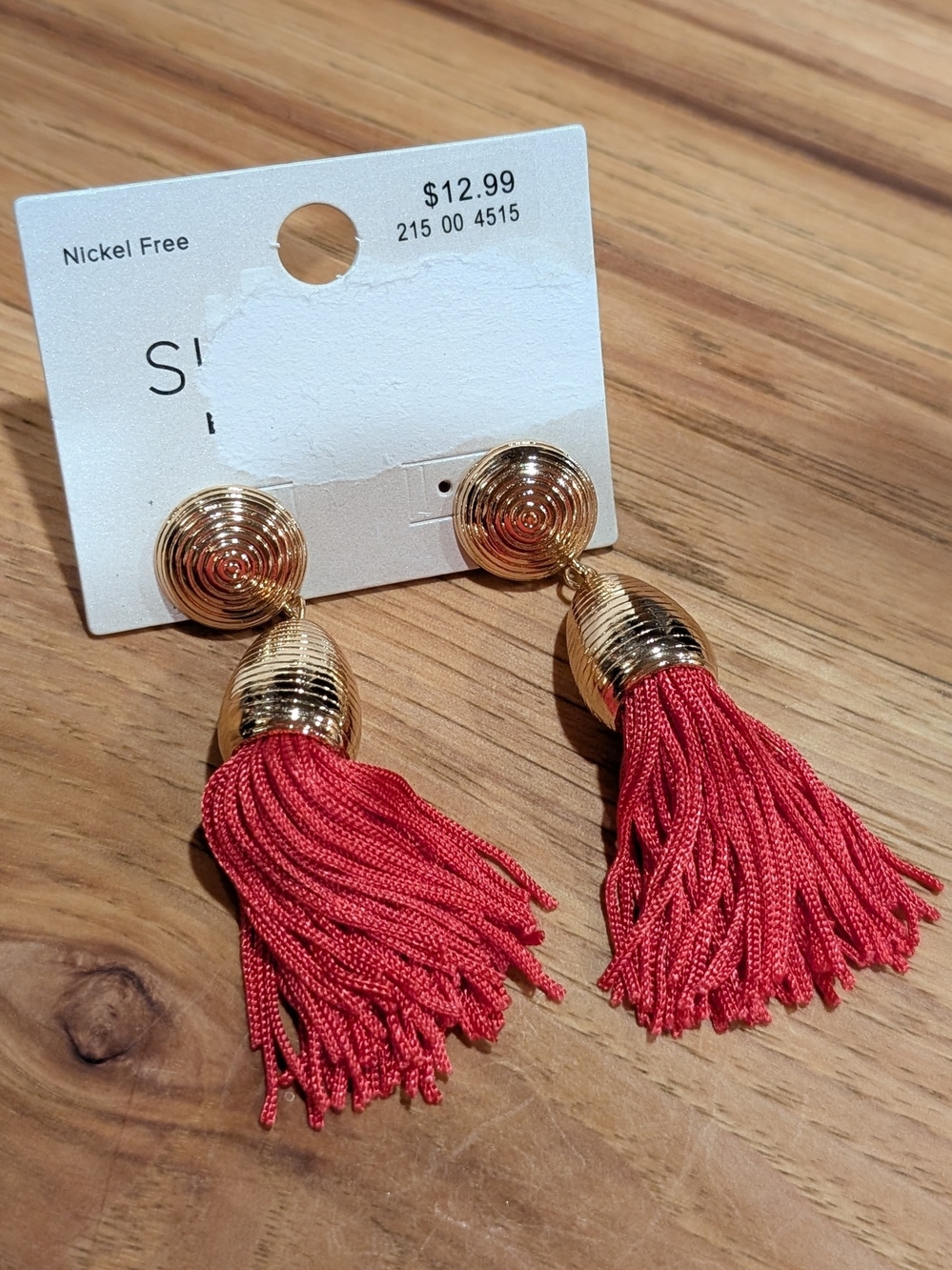 Gold & Bright Pink Tassel Drop Earrings - Elegant Women's Jewelry